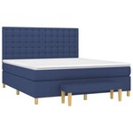 vidaXL Sommier à lattes de lit avec matelas Bleu 180x200 cm Tissu