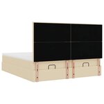 VidaXL Cadre de lit ottoman avec matelas crème 200x200cm tissu