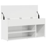 vidaXL Banc à chaussures blanc brillant 102x30 5x45 cm bois ingénierie