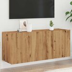 vidaXL Meuble TV mural chêne artisanal 100x30x41 cm