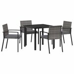 vidaXL Ensemble de salle à manger pour jardin 5 Pièces Gris Poly rotin