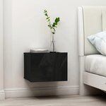 Vidaxl table de chevet noir brillant 40 x 30 x 30 cm aggloméré