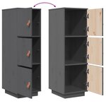 vidaXL Buffet haut Gris 34x40x108 5 cm Bois massif de pin