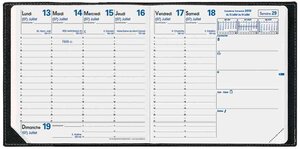 Agenda Exécutif + Répert. Couv Plast Grainée noir 16 x 16 cm Quovadis