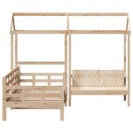 vidaXL Ensemble de lit de jour et de banc et toit 90x190 cm pin massif