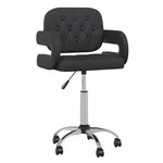 vidaXL Chaise pivotante de salle à manger Noir Similicuir