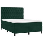 vidaXL Sommier à lattes de lit et matelas Vert foncé 140x190cm Velours
