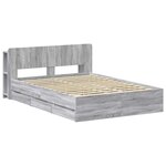vidaXL Cadre de lit avec rangement Sonoma gris 160 x 200 cm