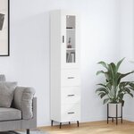 vidaXL Buffet haut Blanc 34 5x34x180 cm Bois d'ingénierie