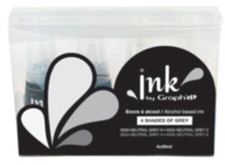 Ink by Graph'it 4 Recharges d'Encre Neutral grey