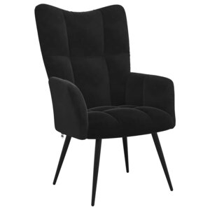 vidaXL Chaise de relaxation Noir Velours