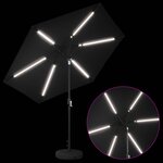 vidaXL Parasol de jardin avec lampes LED 270 x 270 cm Polyester Noir
