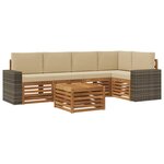 vidaXL Ensemble de canapés d'extérieur 6 pc Naturel et Beige Polyester