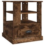 vidaXL Table d'appoint chêne fumé 50x50x60 cm bois d'ingénierie