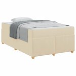 vidaXL Cadre de lit avec matelas Crème 120 x 200 cm tissu