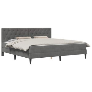 vidaXL Cadre de lit avec matelas Gris foncé 200 x 200 cm Velours
