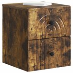 vidaXL Cabinet de chevet mural 2 Pièces Chêne fumé 33 x 34 5 x 40 cm
