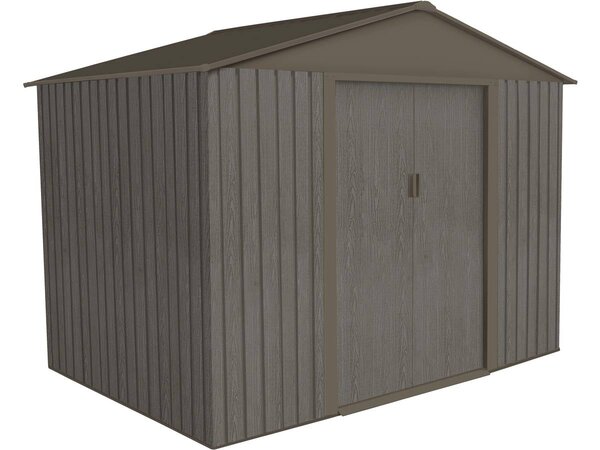 Abri jardin métal "Bois vieilli 86" - 4 72m² - 261 x 181 x 198 cm - Gris