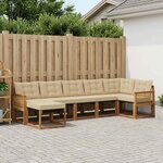 vidaXL Ensemble de canapés d'extérieur 7 Pièces Naturel et Beige