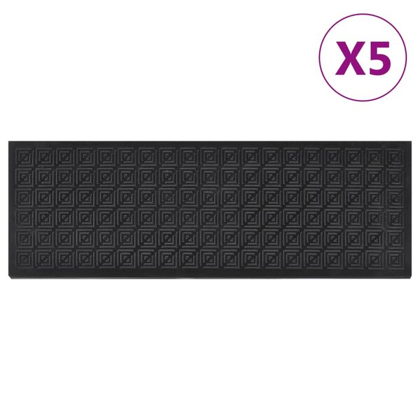 vidaXL Marches d'escalier 5 Pièces 25x75 cm caoutchouc