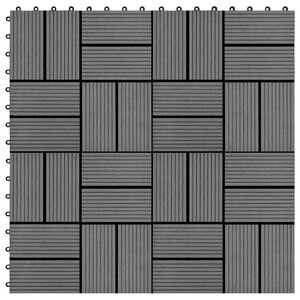 vidaXL Carreaux de terrasse 22 Pièces 30 x 30 cm 2 m² WPC Gris