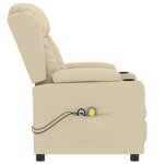 vidaXL Fauteuil électrique de massage Crème Tissu