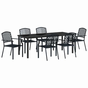 vidaXL Ensemble de salle à manger pour jardin 7 Pièces Anthracite