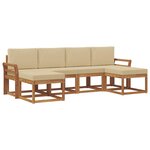 vidaXL Ensemble de canapés d'extérieur 6 Pièces Naturel et Beige
