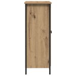 vidaXL Buffet en chêne artisanal 70x30x80 cm en bois d'ingénierie et acier
