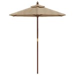 vidaXL Parasol de jardin avec mât en bois taupe 196x231 cm