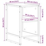 vidaXL Table de chevet Chêne noir 39.5 x 30 x 50 cm Bois d'ingénierie