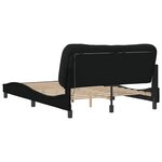 vidaXL Cadre de lit avec LED sans matelas Hvar noir 140x200 cm tissu