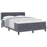 vidaXL Lit à ressorts avec matelas Gris foncé 200 x 160 cm Polyester