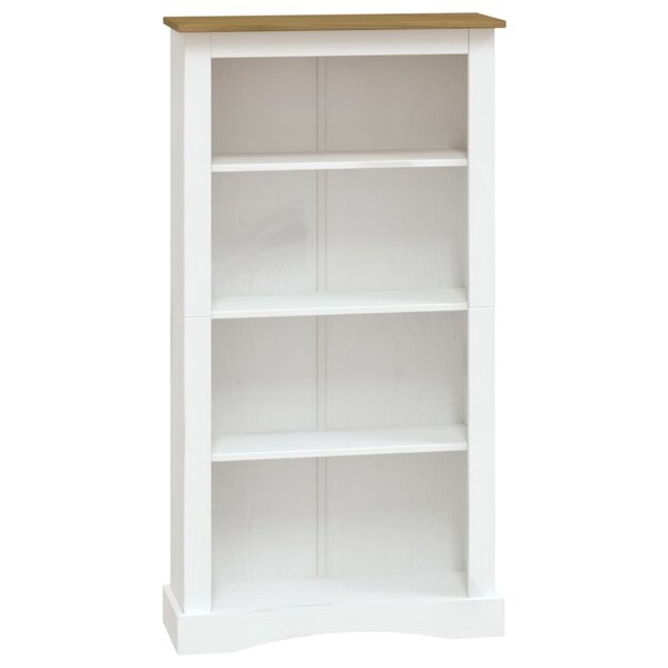 vidaXL Bibliothèque 4 niveaux Corona Pin mexicain Blanc 80x29x150 cm