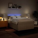 vidaXL Sommier à lattes de lit avec matelas Crème 140x190 cm Tissu