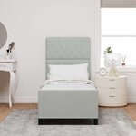 vidaXL Lit à ressorts avec tête de lit Gris clair 80 x 200 cm Velours