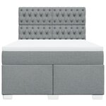 vidaXL Sommier à lattes de lit avec matelas Gris clair 140x190cm Tissu