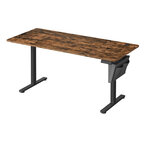 Bureau électrique assis-debout bureau réglable en hauteur 60 x 120 x (72-120) cm 4 hauteurs mémorisables pochette de rangement pour bureau 12_0004582