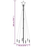 vidaXL Sapin de Noël avec piquet Bleu 108 LED 180 cm