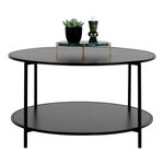 Table basse noire avec cadre noir Ø 80 x 45 cm