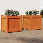 vidaXL Jardinières 2 Pièces cire marron bois de pin massif