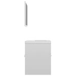 vidaXL Ensemble de meubles de salle de bain Blanc brillant Aggloméré
