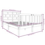 vidaXL Cadre de lit Noir Bois de pin massif 140x190 cm