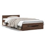 vidaXL Cadre de lit et tiroir chêne marron 90x200 cm bois d'ingénierie