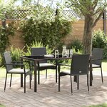 vidaXL Ensemble de salle à manger pour jardin 5 Pièces Noir Poly rotin