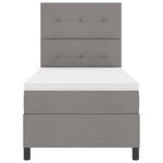 vidaXL Lit à ressorts avec matelas avec LED Taupe 90 x 190 cm tissu