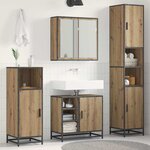 vidaXL Ensemble de mobilier de salle de bain 3 Pièces Chêne artisanal