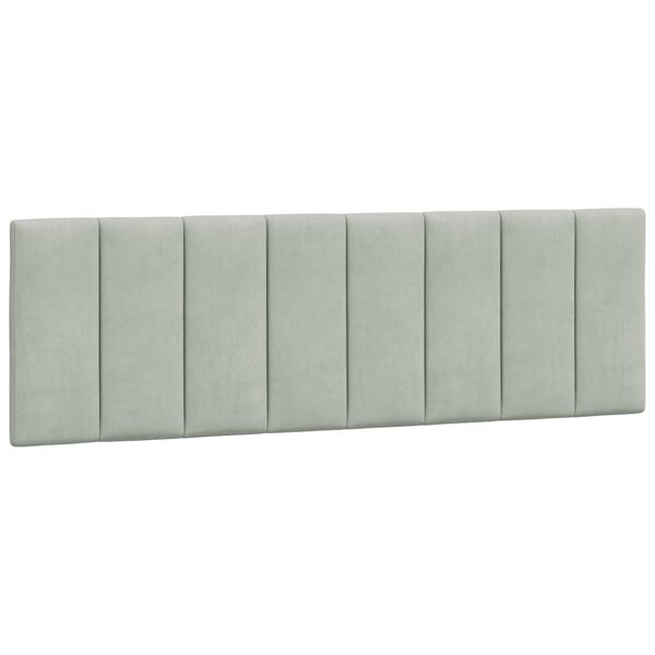 vidaXL Coussin de tête de lit Hanko gris clair 160 cm velours