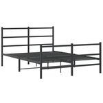 vidaXL Cadre de lit métal sans matelas avec pied de lit noir 140x190cm