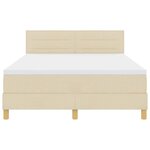 vidaXL Lit à ressorts avec matelas Crème 160 x 200 cm tissu